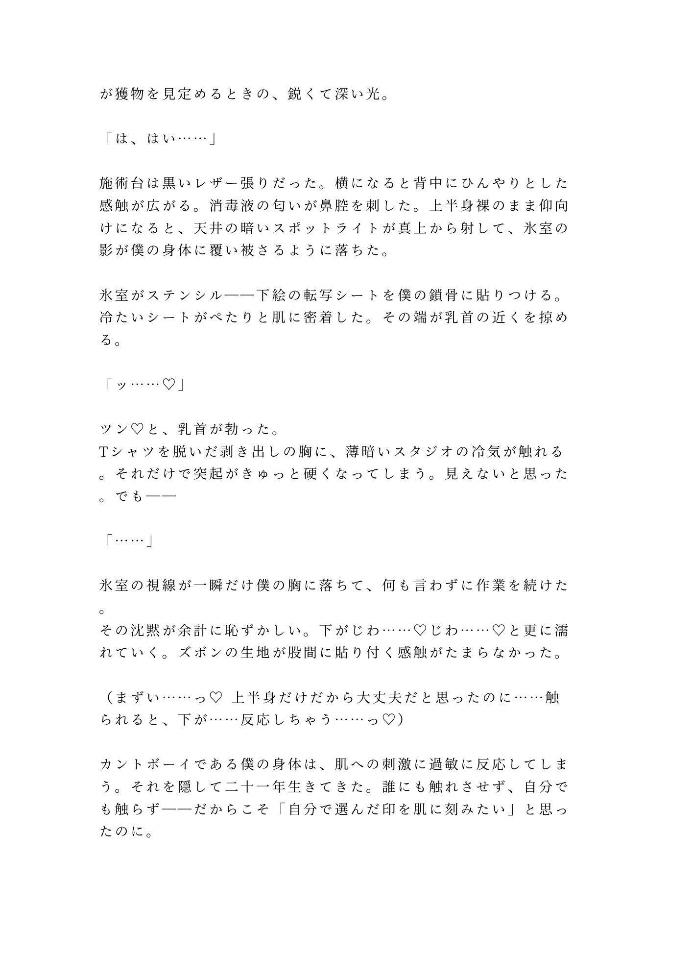 タトゥースタジオで彫り師に肌の秘密を暴かれて消えない印を刻まれるカントボーイ 3枚目