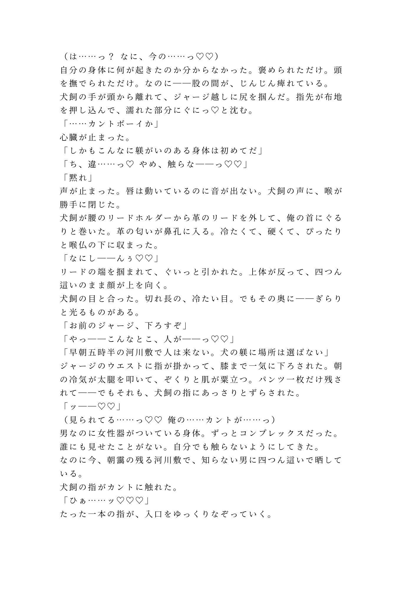 お座り――いい子だ  早朝の河川敷でドッグトレーナーに首輪を嵌められた散歩代行バイトのカントボーイが犬以下の躾で四回中出しされて雌犬に堕とされる話 画像3