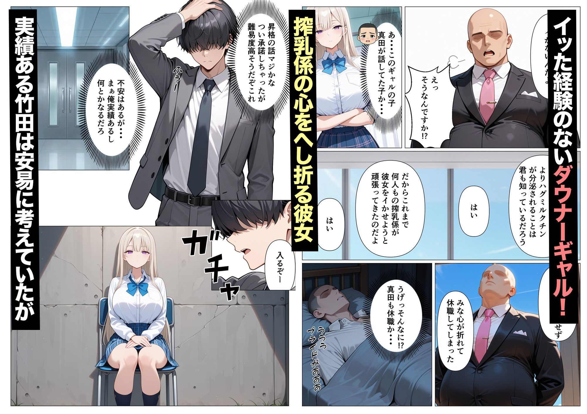 サンプル画像3:神乳ダウナーギャルの専属搾乳係に選ばれたのは僕でした(かのん絵師) [d_735977]