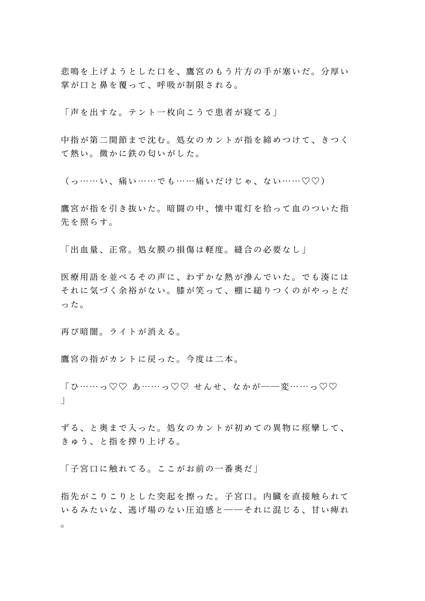 「戦場で泣くな」軍医に処女カントを暴かれた看護学生が仮設テントで四回中出しされ雌に堕ちる話 サンプル5