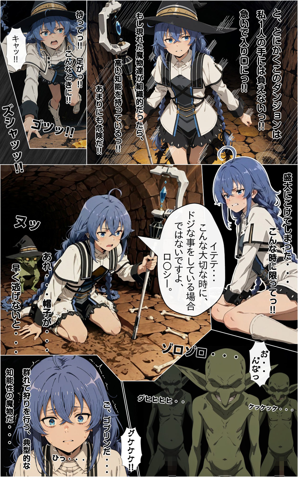 ダンジョンに潜む性欲ゴブリンの巣窟！！ ロ〇シー・ミグルディア×ゴブリンの罠