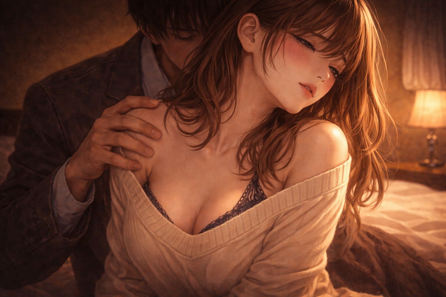 サンプル画像5:「出張中、妻は上司に呼び出されていた 2  ― 超えてしまった夜― 」(夜半の書斎) [d_740532]