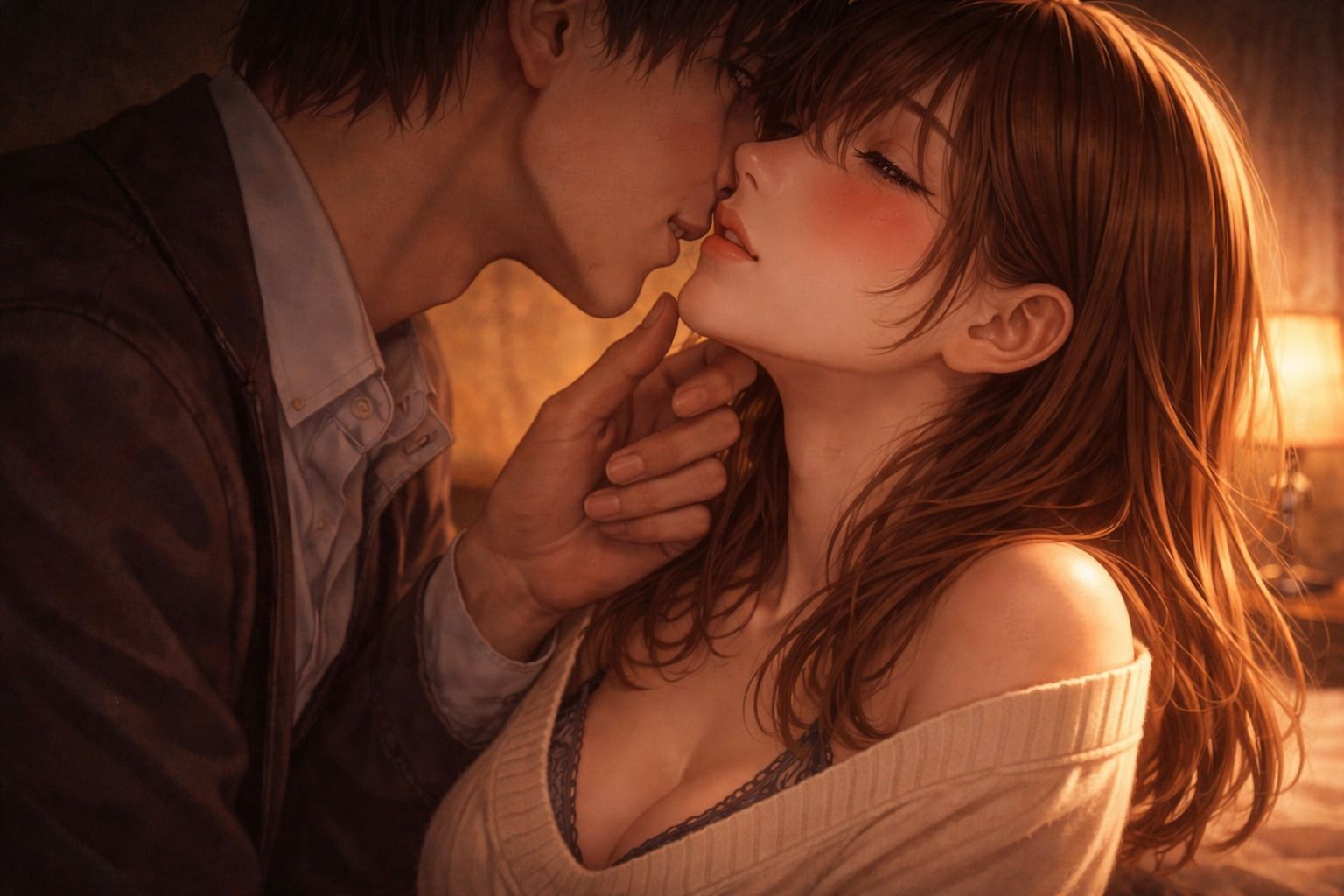 サンプル画像6:「出張中、妻は上司に呼び出されていた 2  ― 超えてしまった夜― 」(夜半の書斎) [d_740532]