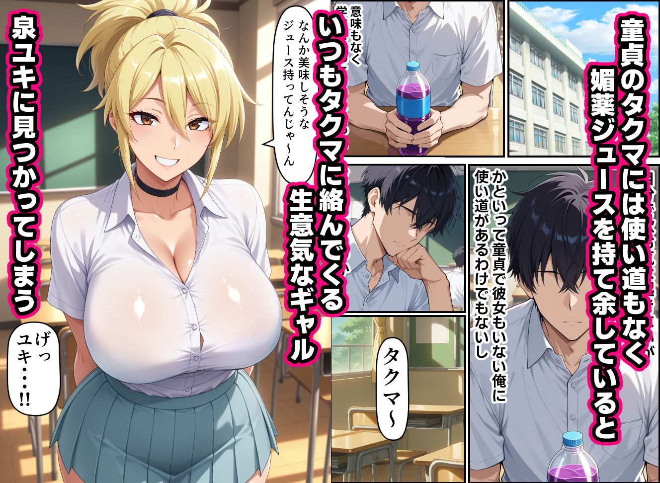 いつも絡んでくる生意気ギャルが媚薬ジュースをがぶ飲みしてしまう話 画像2