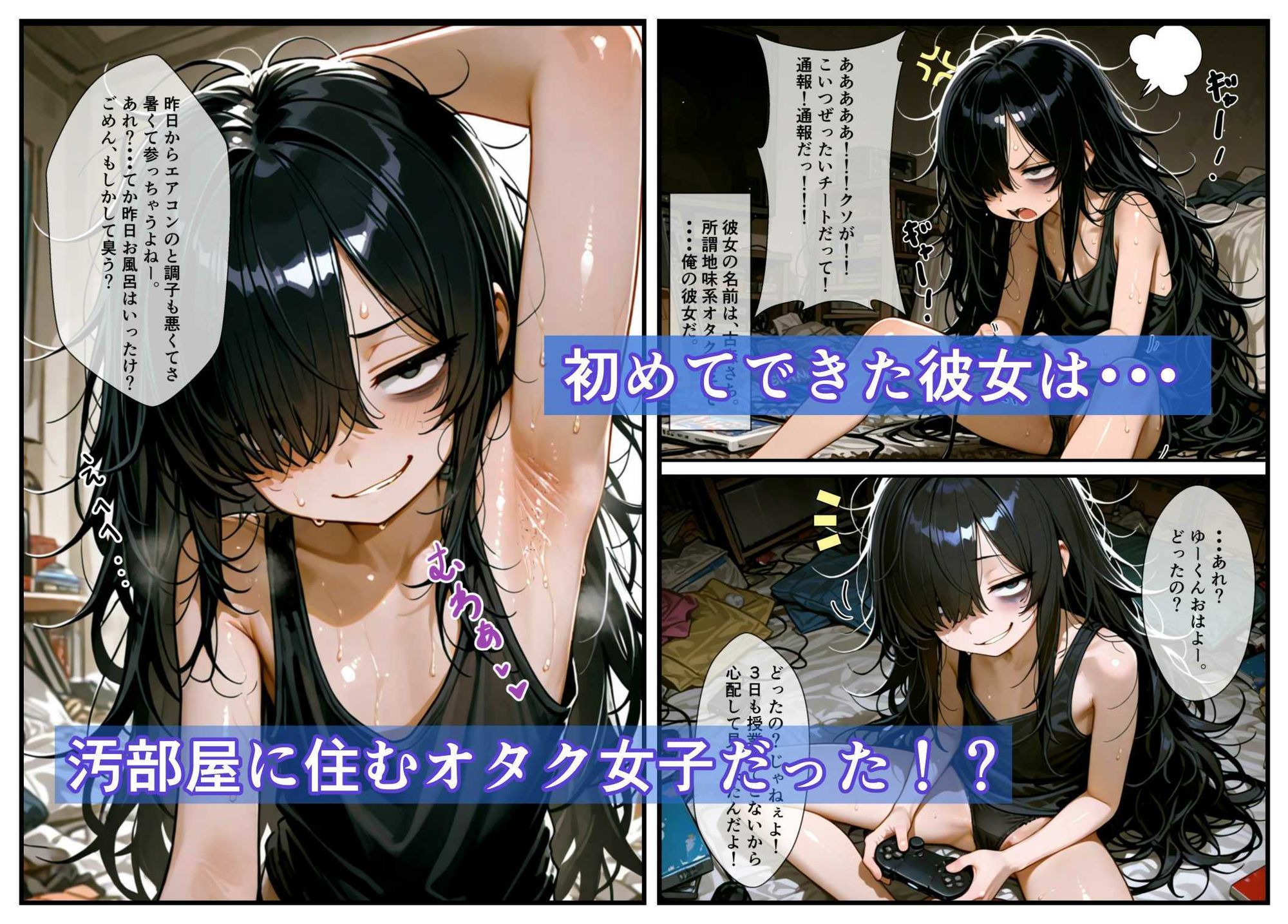 汚部屋の彼女と汗だくセックスする話1