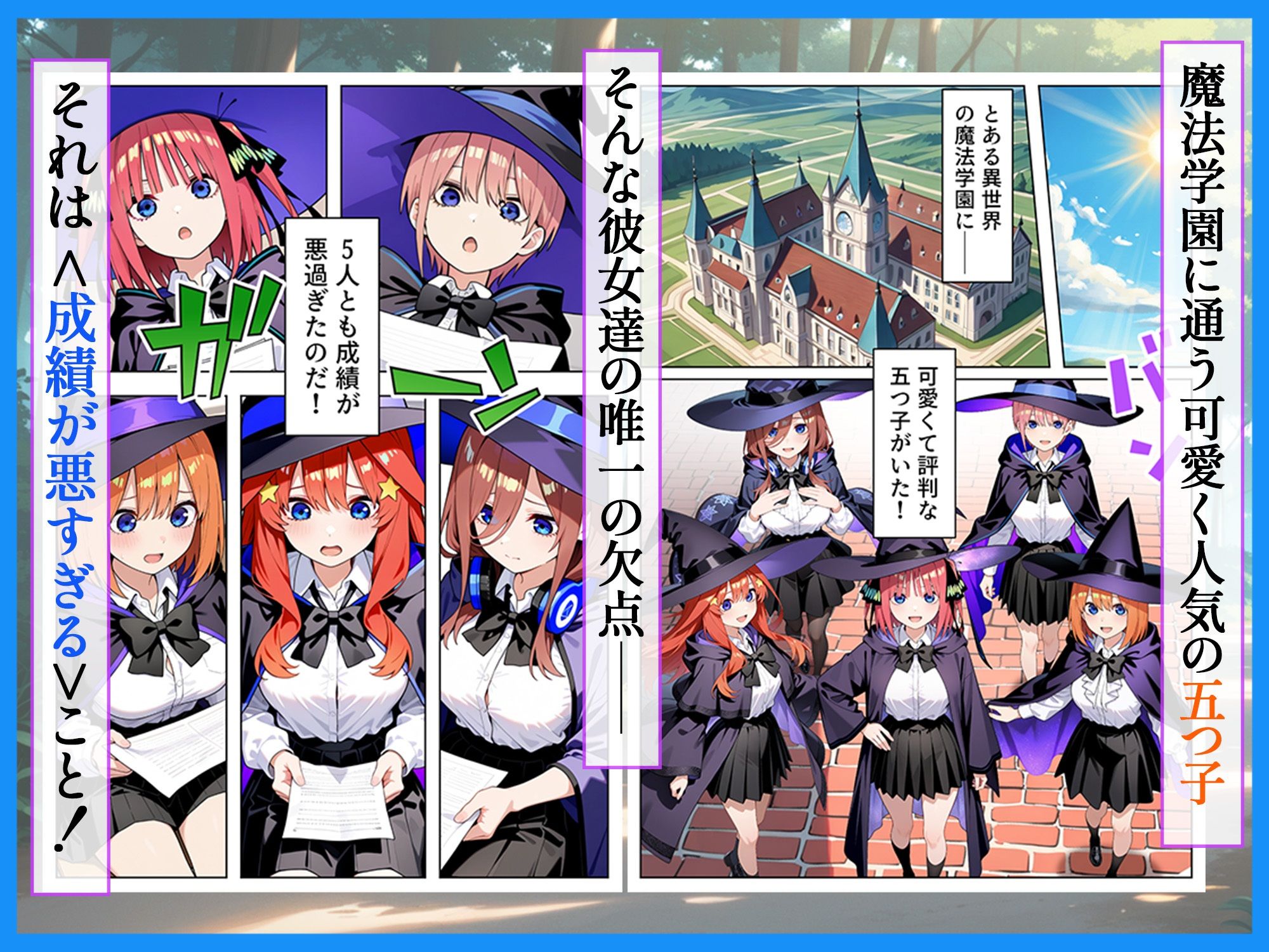 五等分のダンジョン 落第生の五つ子 追試で向かった迷宮でエロ教師の罠にハメられ発情SEX 画像1