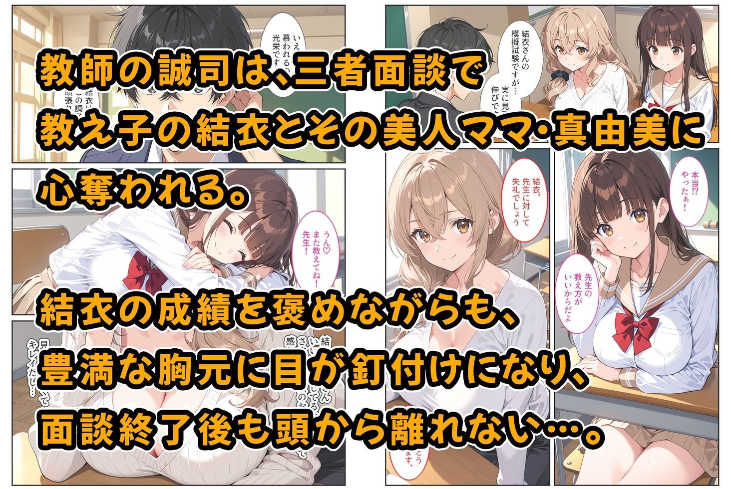 【エロ漫画】デリヘル呼んだら教え子のママが来たので孕ませました〜娘も一緒に種付けて腹ボテ家族に〜1