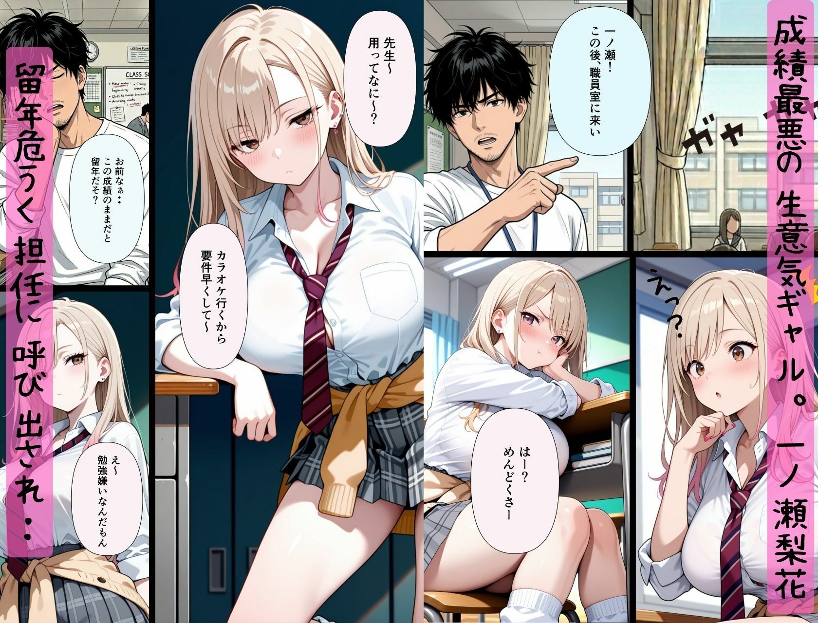 成績超悪の生意気ギャルは実は処女。放課後の補習で担任に「えっち教えて？」とおねだりし、完堕ちする話。 画像1