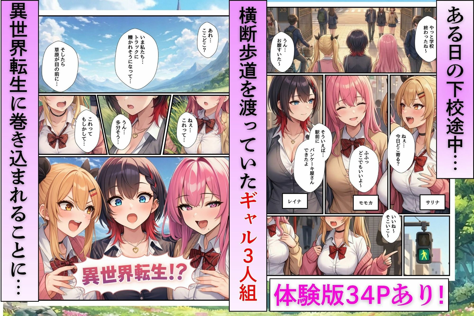 異世界転生に巻き込まれた一軍ギャル3人組が冒険者の性処理係にされて毎日エッチさせられちゃう話 画像1