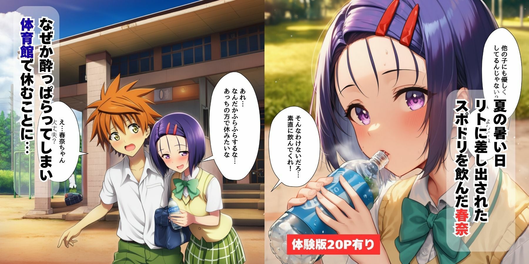 ハーレムな学園生活・春奈とモモとねっとり勢いえっち【お試し版】 画像1