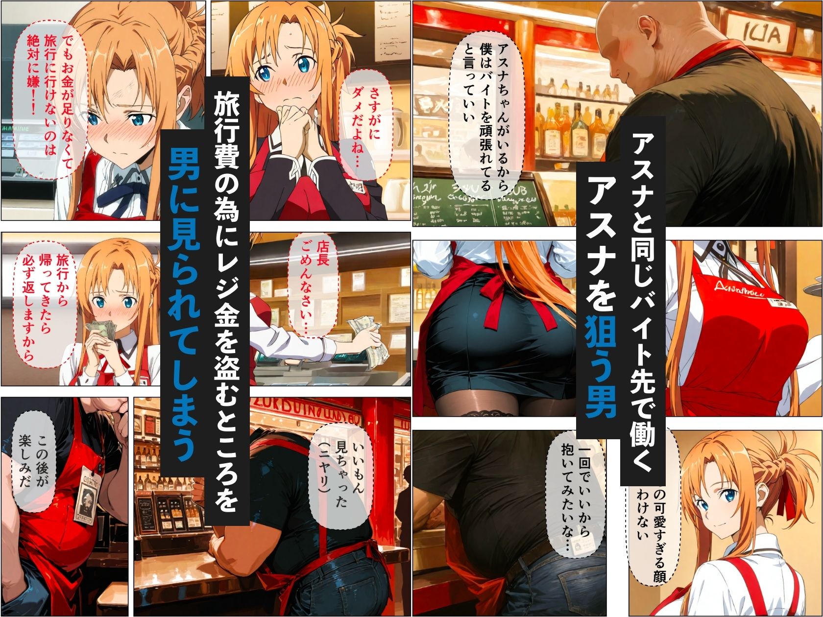 仕事ができないキモ男にアスナが弱みを握られて寝取られる話 サンプル2