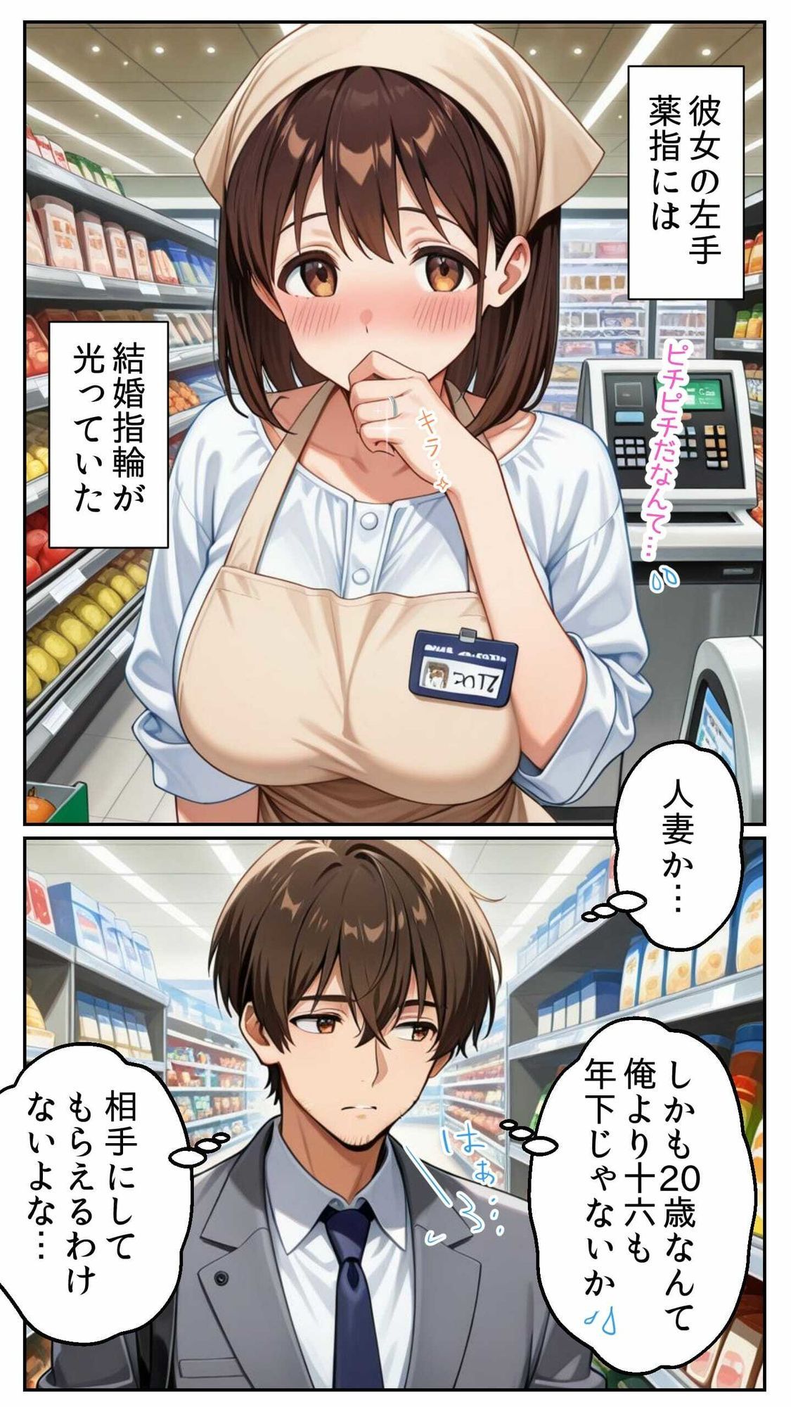 人妻パートさんと禁断の媚薬NTR 〜20歳の若妻がスーパーで乱れる午後〜 画像1