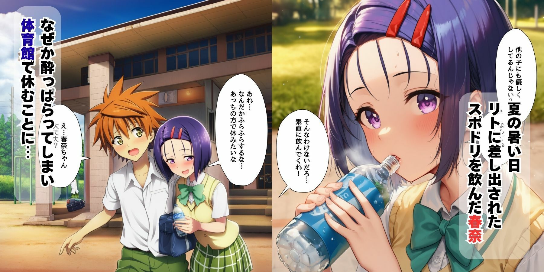 【完成版】ハーレムな学園生活・春奈とモモとララとねっとり勢いえっち サンプル1