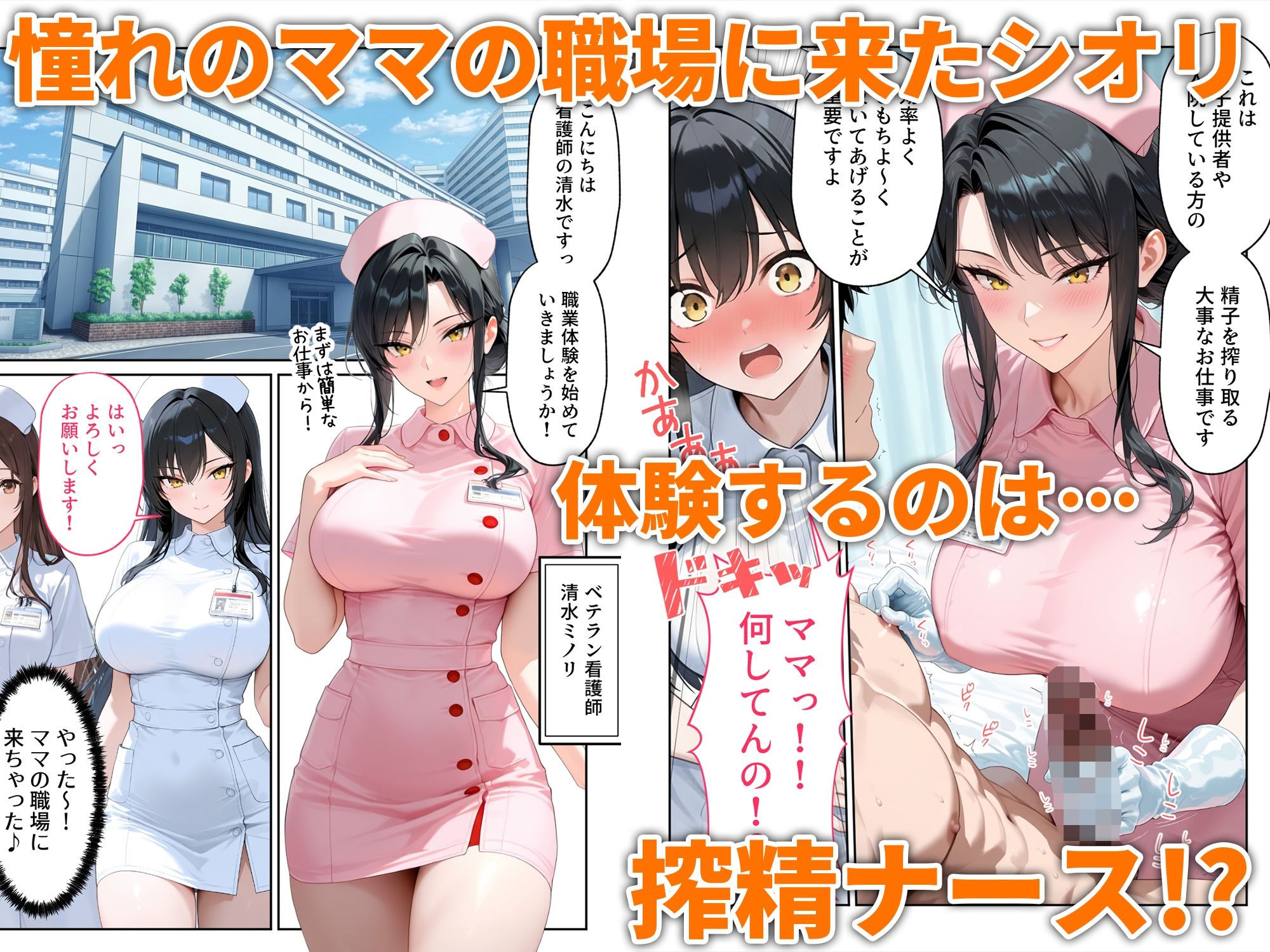 【エロ漫画】職場体験えっち 女子校生3人エッチな職場体験3