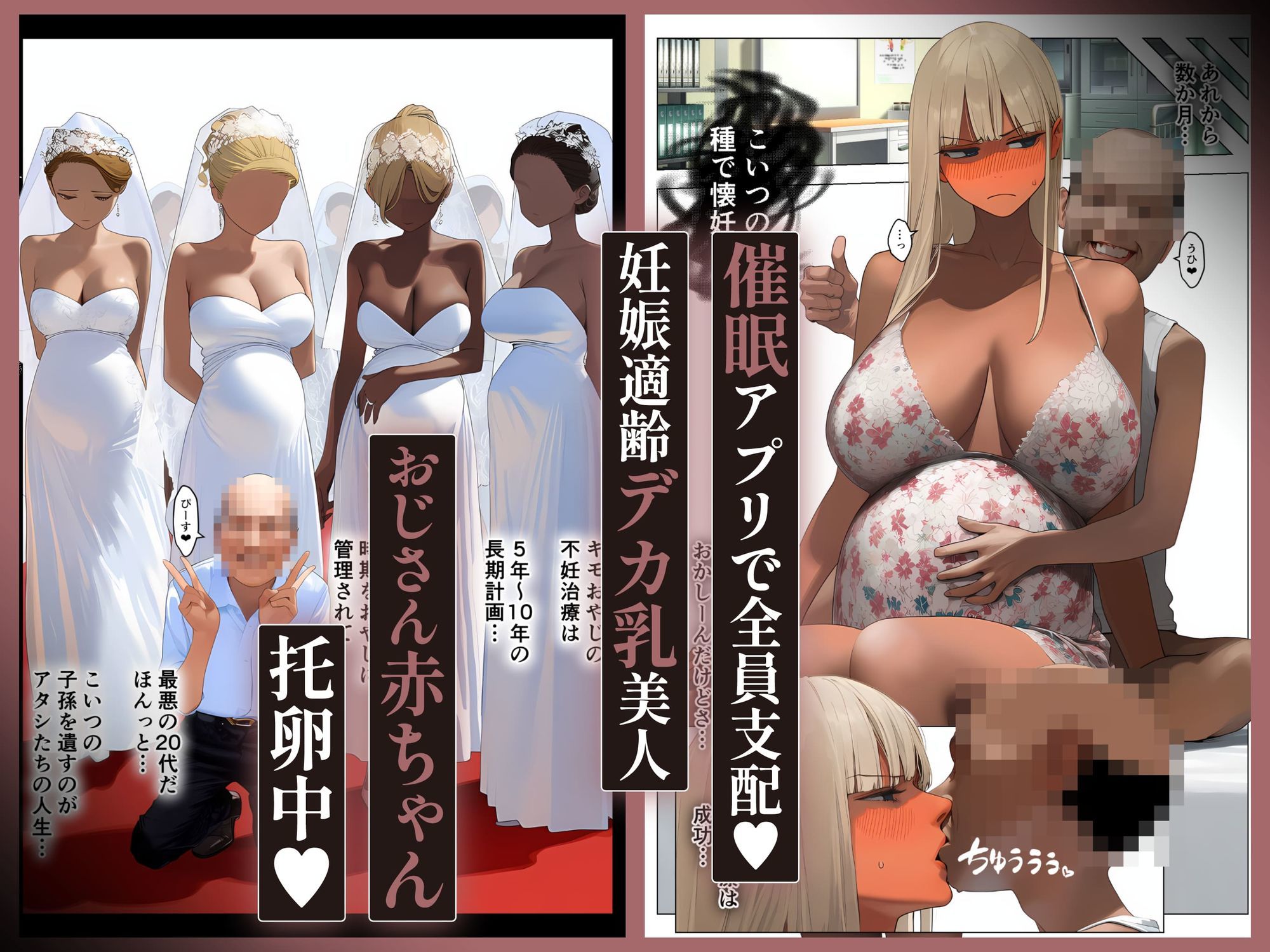 【無料エロ漫画】d_760248 催●アプリで全員支配、妊娠適齢デカ乳美人おじさん赤ちゃん托卵中【続・総集編】(パニックアメリカ)