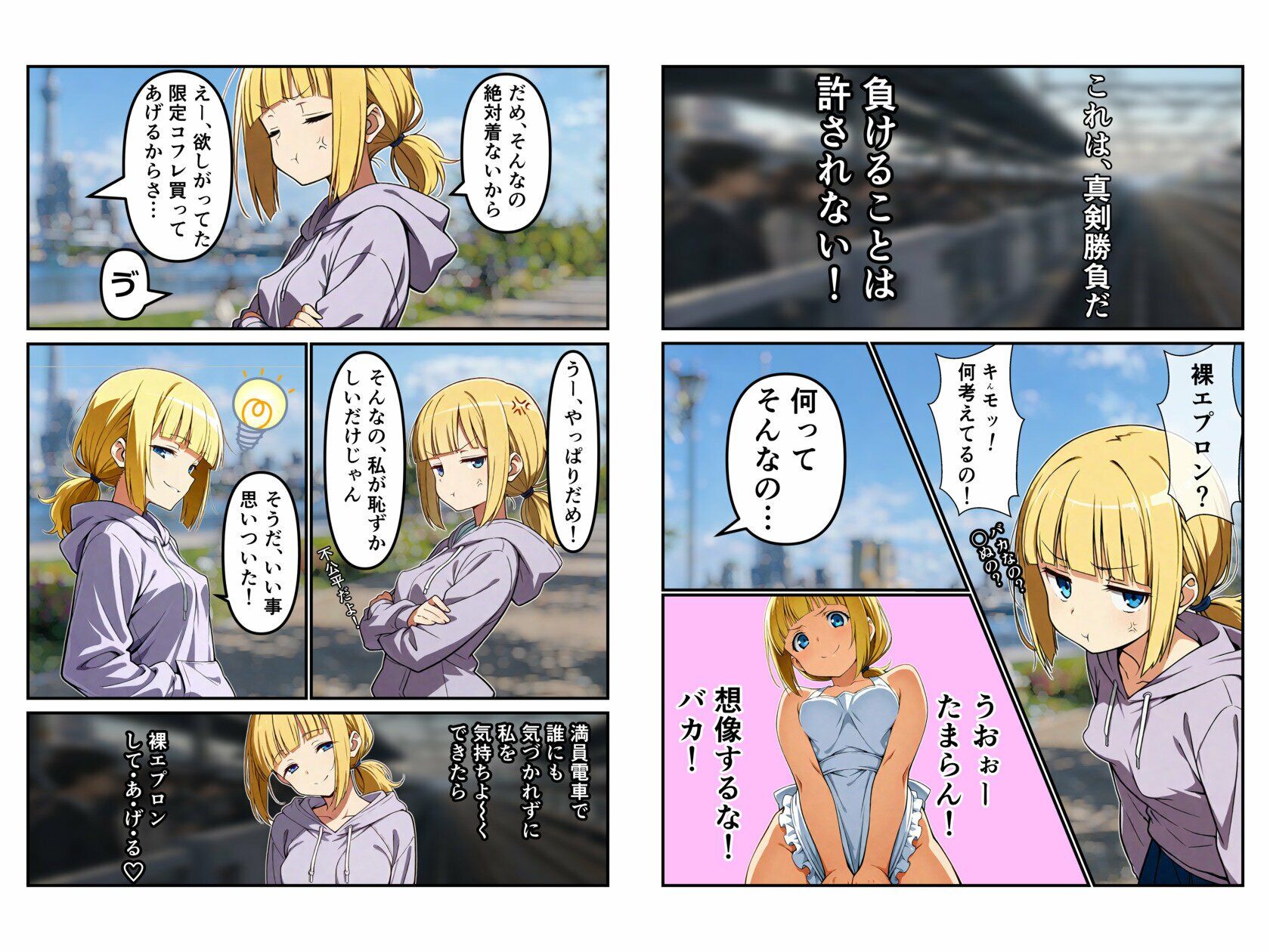 裸エプロンチャレンジは満員電車で…？ 画像1