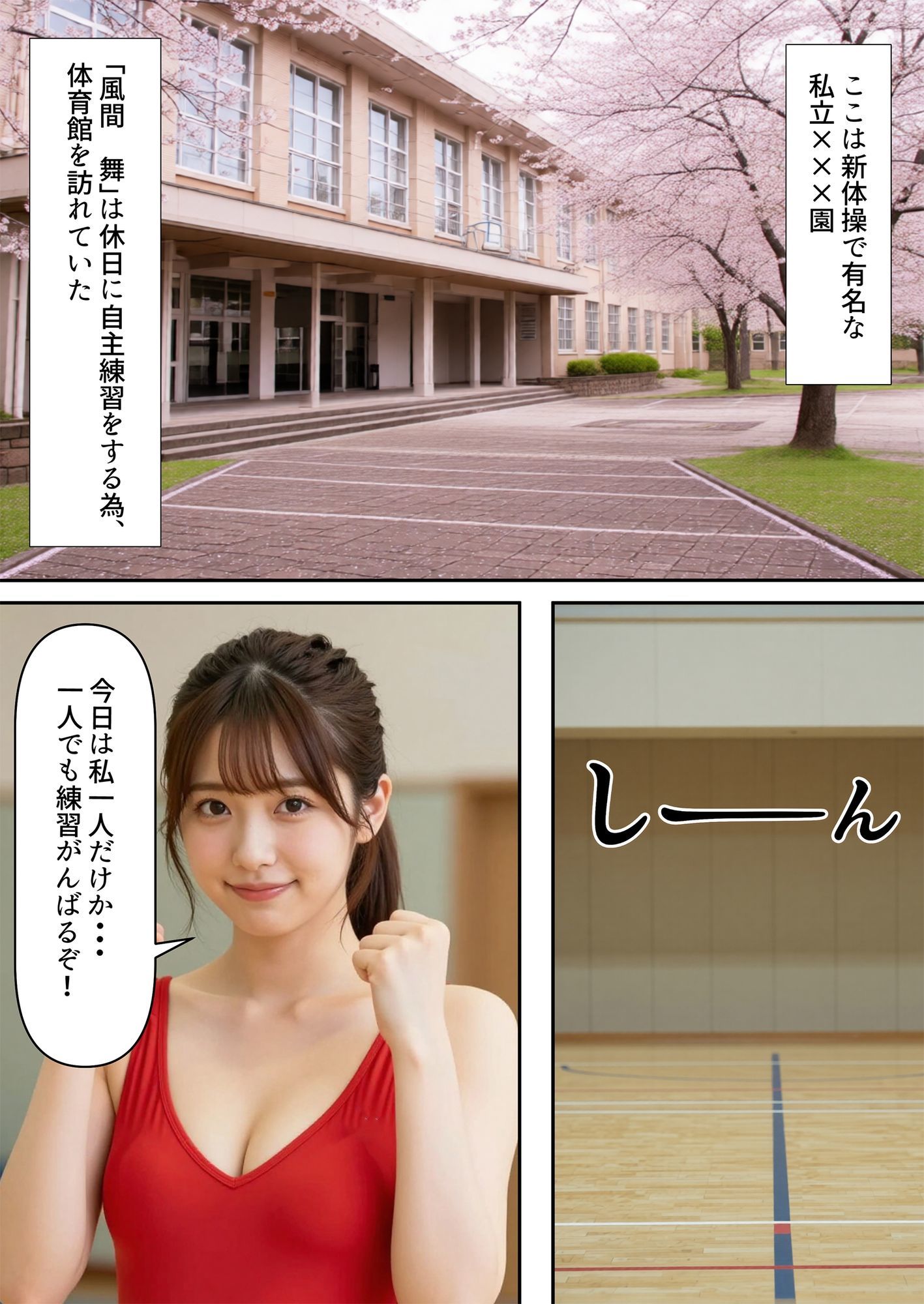 新体操、セクハラコーチの個人レッスン サンプル1