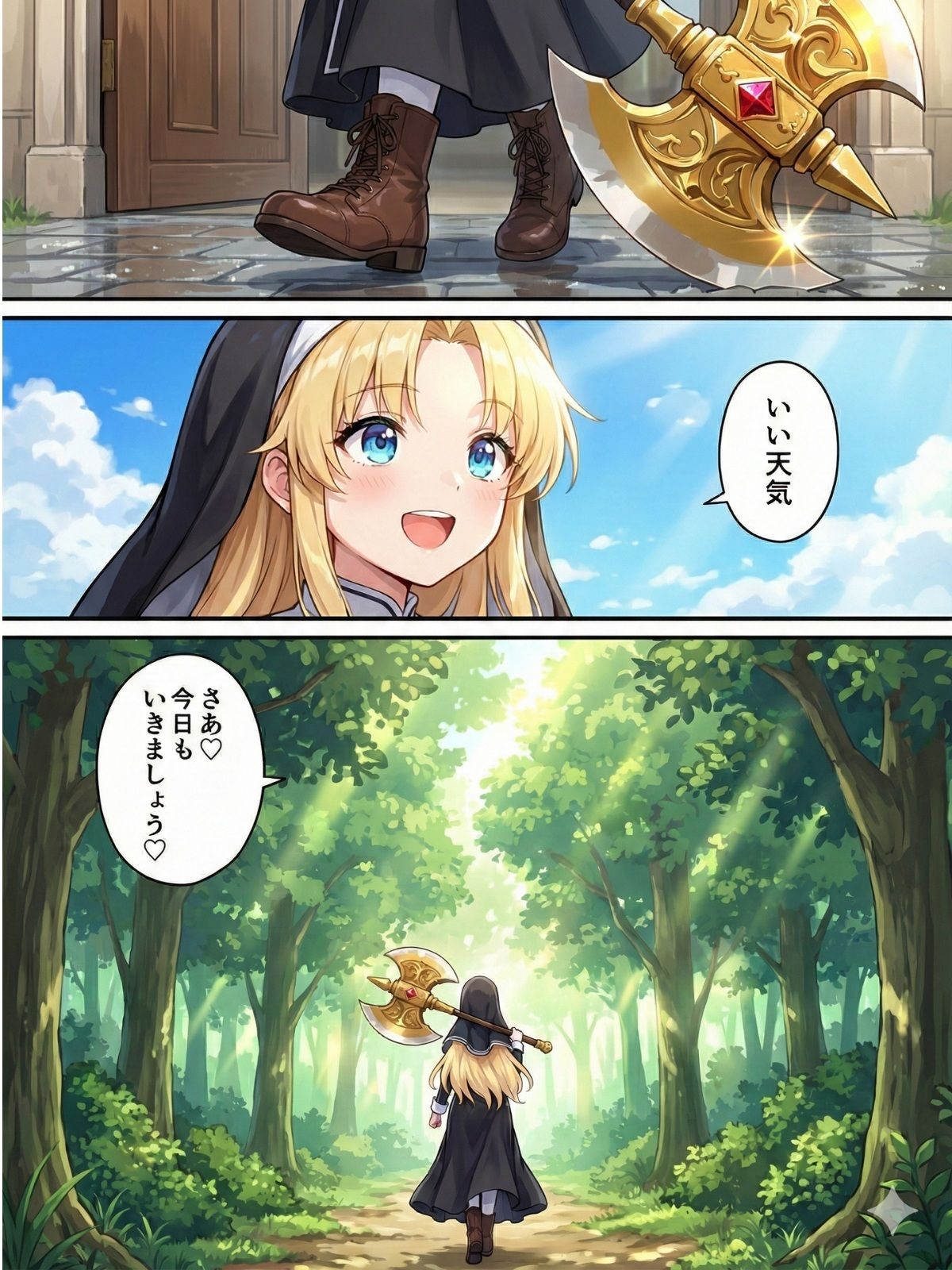 異世界で純粋金髪むちむちシスターがおちんぽをしごいてくれて好き放題中出しさせてくれる濃厚甘やかし射精♪ サンプル1