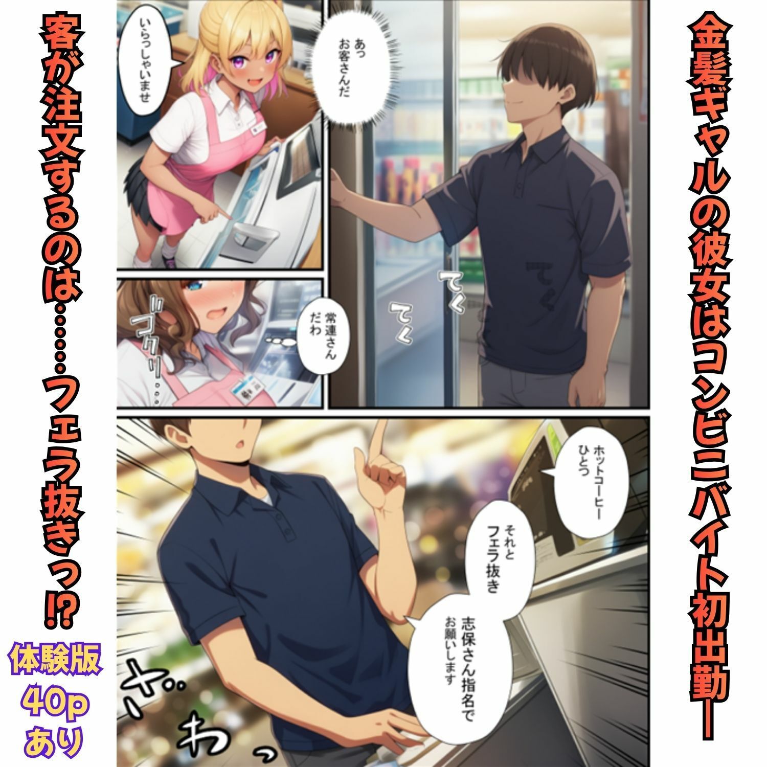 コンビニ寝取られギャル彼女  勤務中に客が僕の目の前で恋人に中出し 画像1