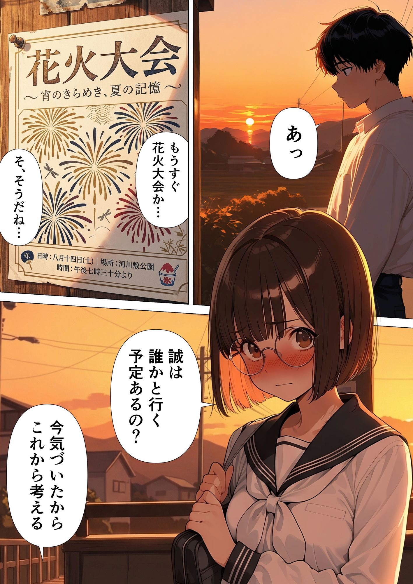 地味眼鏡の幼馴染と夏祭りデートしたら交尾することになった 画像1