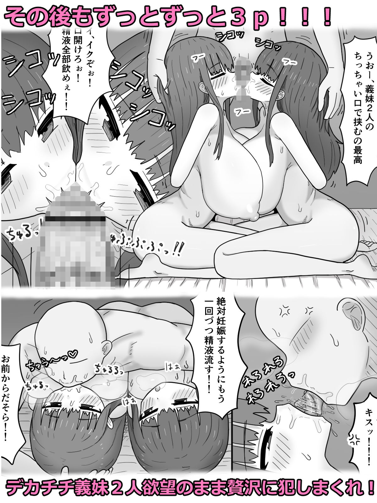 家で飼ってる引きこもり巨乳義妹×2と勢いで孕ませエッチした サンプル7