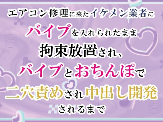 エアコン修理に来たイケメン業者にバイブを入れられたまま拘束放置され、バイブ...のタイトル画像