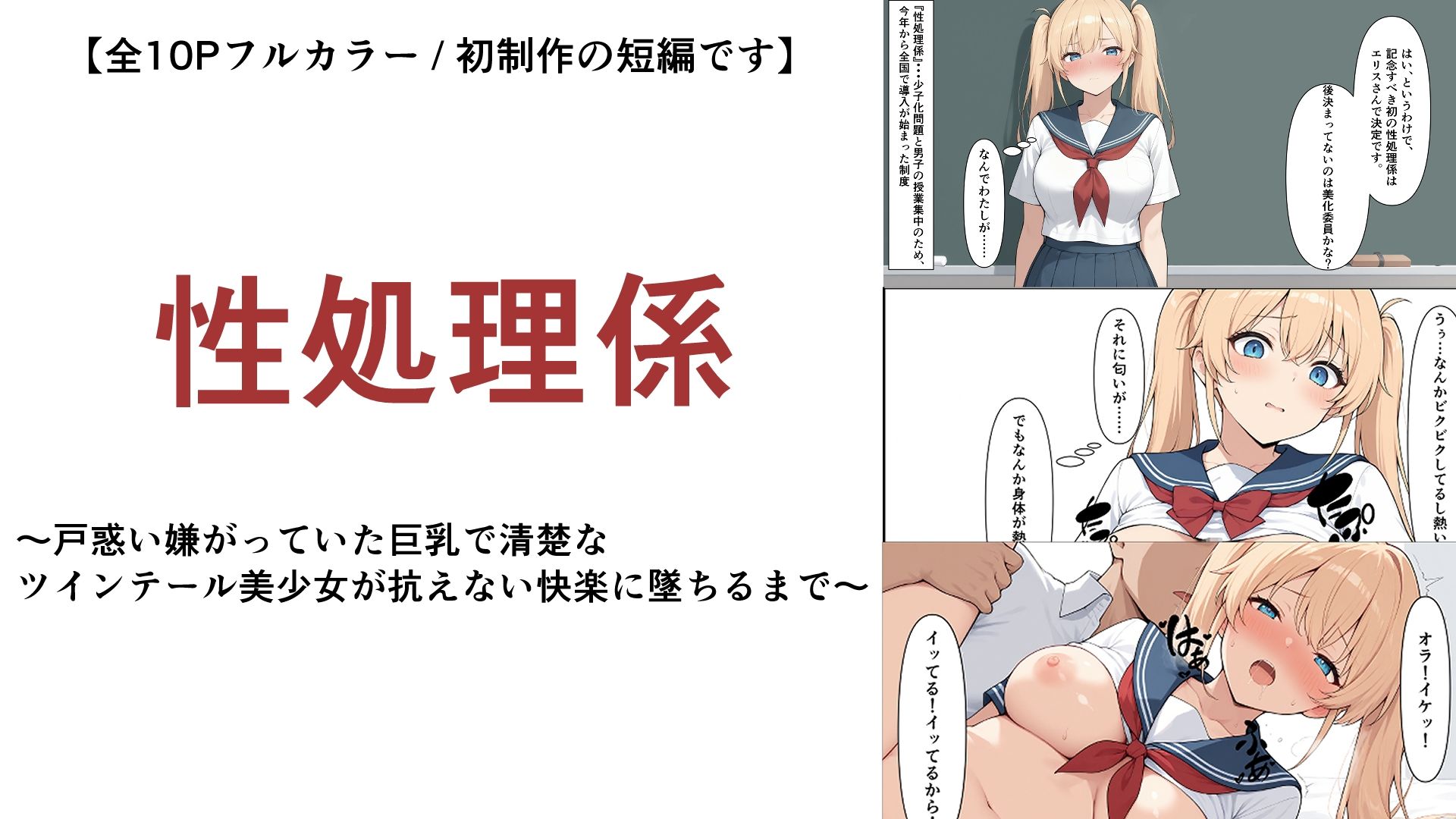 性処理係〜戸惑い嫌がっていた巨乳で清楚なツインテール美少女が抗えない快楽に墜ちるまで〜 画像1