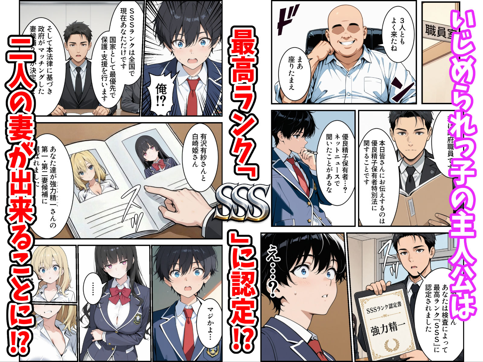 【無料エロ漫画】d_767453 陰キャの俺がSSSランク優良精子保有者に選ばれたのでハーレム王になる話 〜いじめられっ子逆転劇〜(かにたま堂)