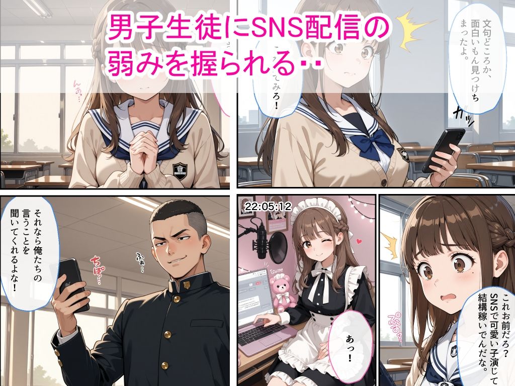 【高画質版】生意気女子校生がSNS配信の秘密を同級生に握られ教室で中出しされた話 画像2