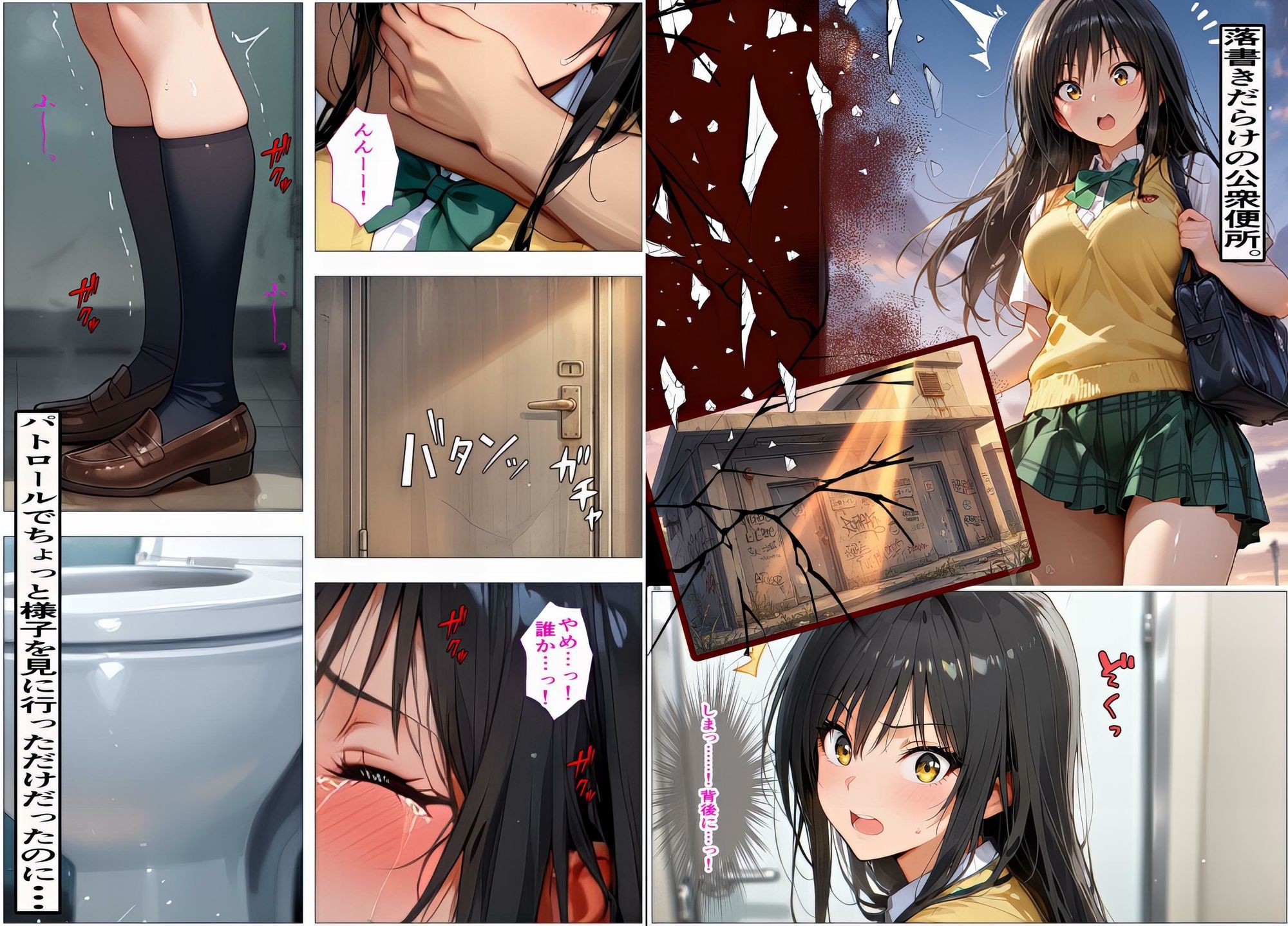 【公衆便所で鍵を閉められて】夕方18時、肉便器に変えられた委員長 画像2