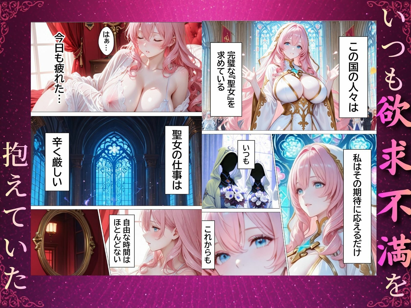 聖女の禁断オナニー〜鏡の声に誘惑され魔道具で純潔崩壊〜 サンプル2