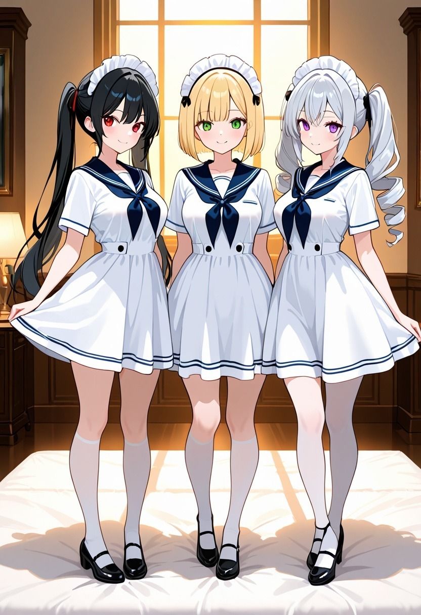 に○さんじ3人娘とご奉仕トリプル 〜お嬢様メイド・真面目委員長・高貴なお姫様と夢の一夜〜 画像4