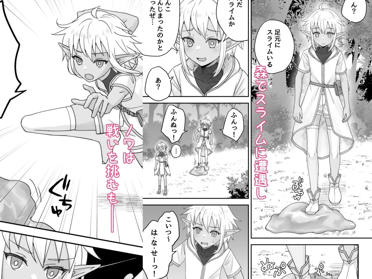 ダークエルフの兄と弟とスライムとのサンプル画像3