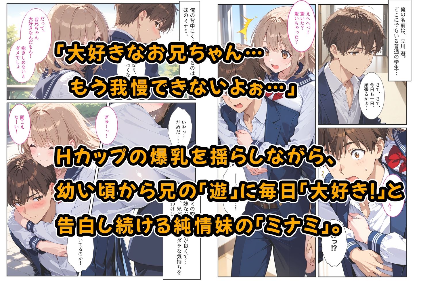 【エロ漫画】間違って媚薬を飲んで発情しちゃった爆乳妹が大好きな兄に中出しおねだりしてきた！1