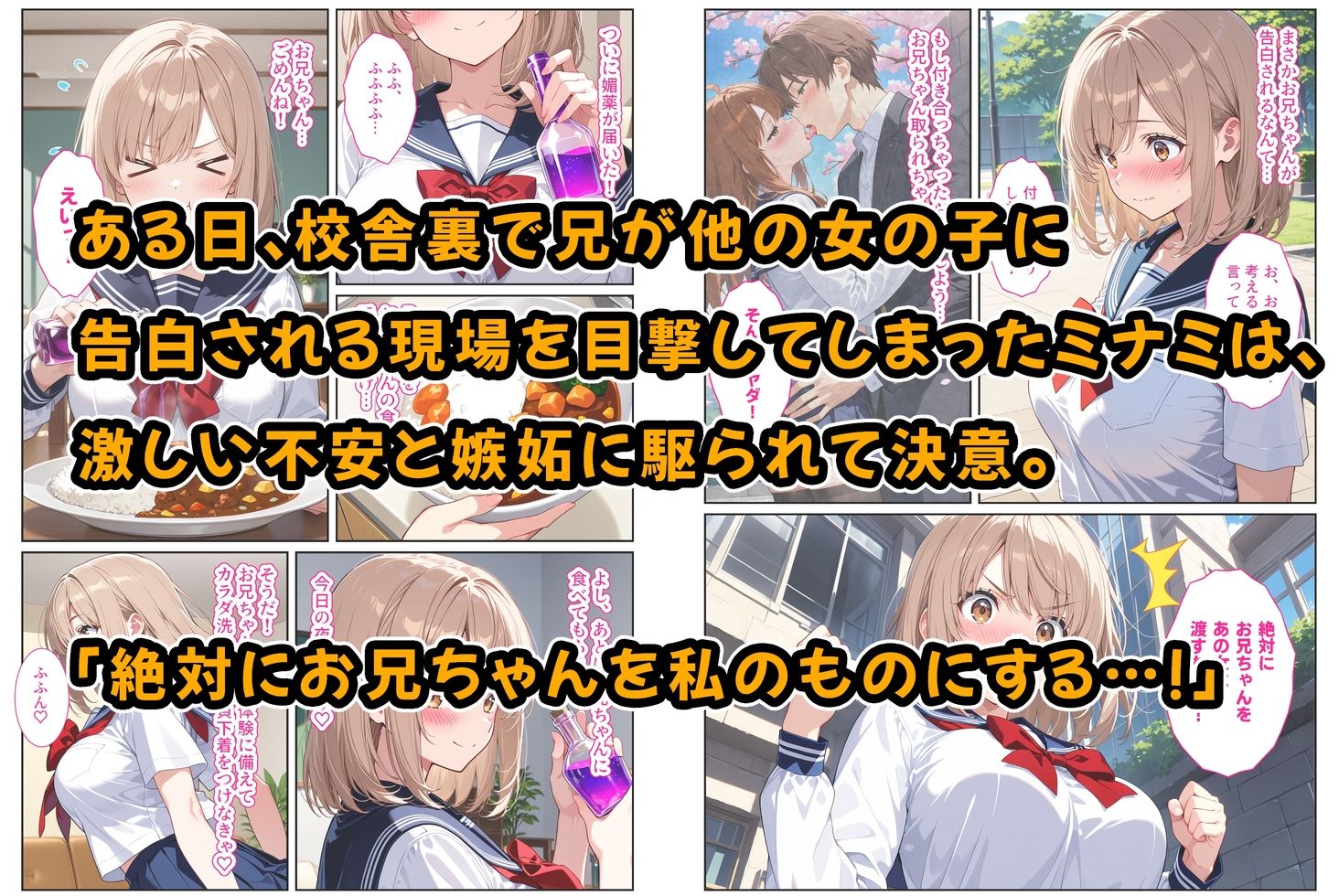 【エロ漫画】間違って媚薬を飲んで発情しちゃった爆乳妹が大好きな兄に中出しおねだりしてきた！3