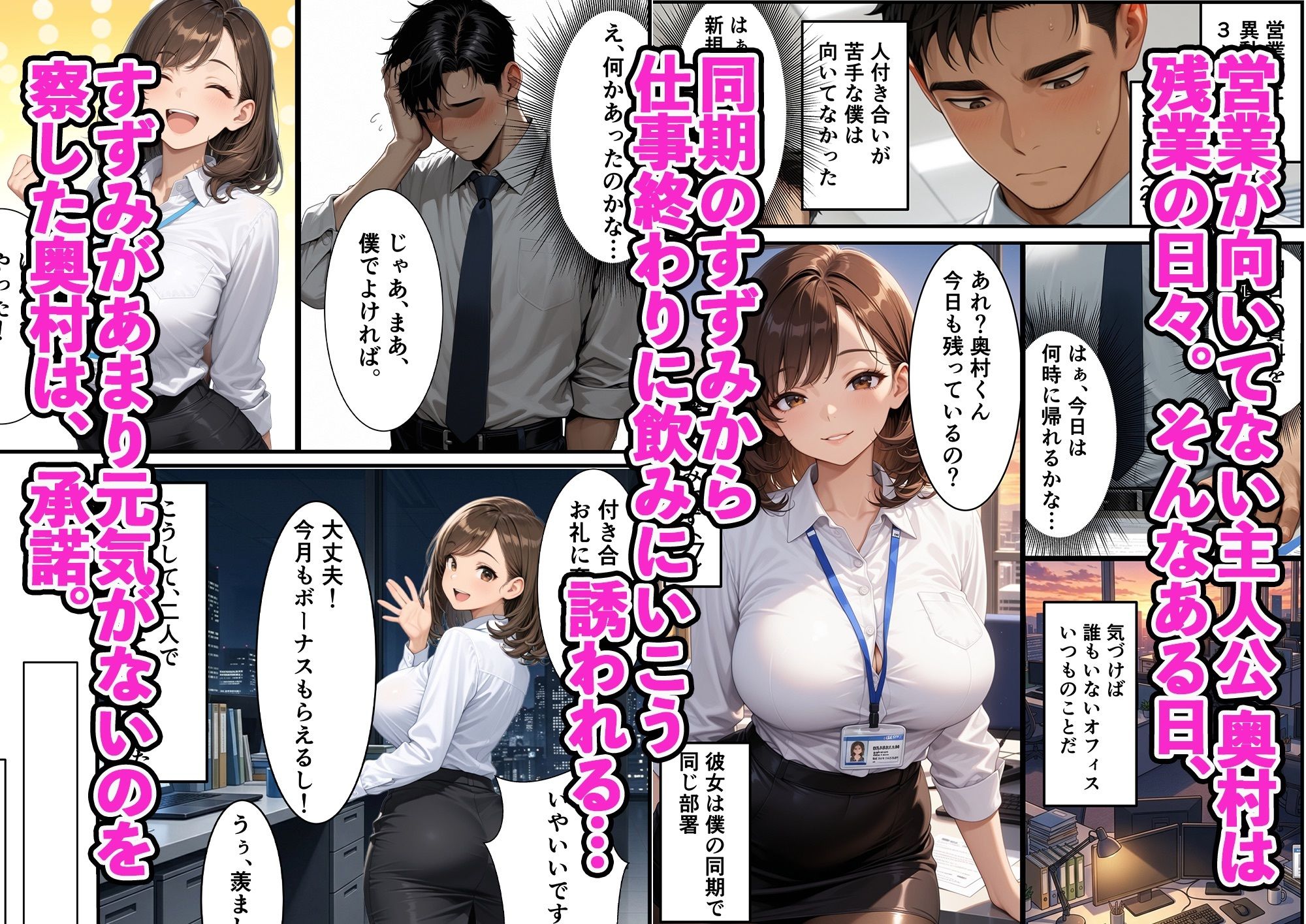 爆乳ハイスペ人妻同期と童貞の僕がイチャラブセックスする話 画像1
