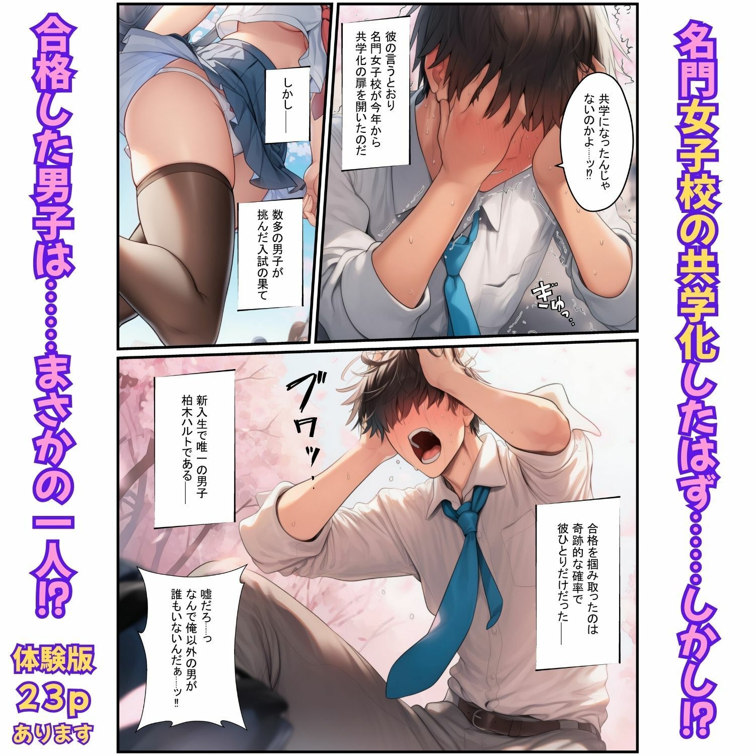 絶頂ハーレム学園!風紀委員の美少女と濃厚中出し 画像1
