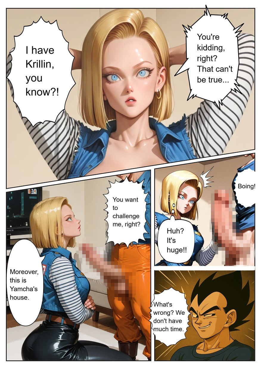 ［English］Android 18 is seduced by a Saiyan during a brief time alone with him while drinking. While Krillin is asleep， she continues to have sex with the Saiyan until morning... 画像7