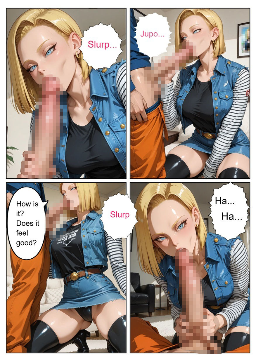 ［English］Android 18 is seduced by a Saiyan during a brief time alone with him while drinking. While Krillin is asleep， she continues to have sex with the Saiyan until morning... 画像10