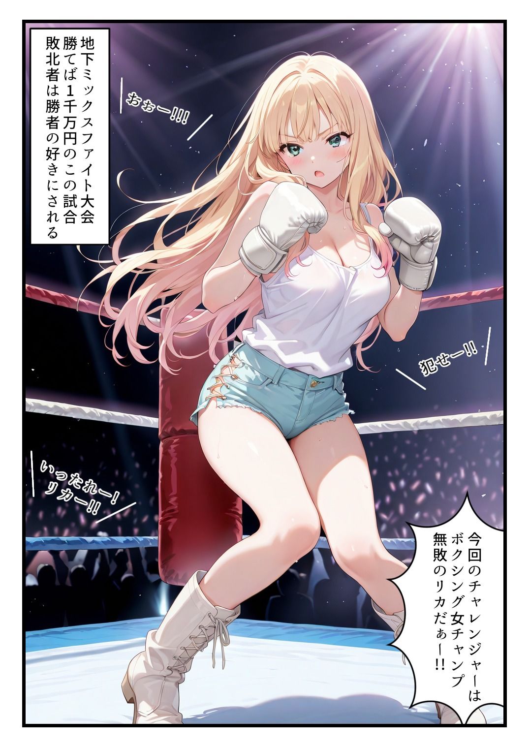 地下ミックスファイト～女チャンプ・リカ、リング上で惨めイキ堕ち～1