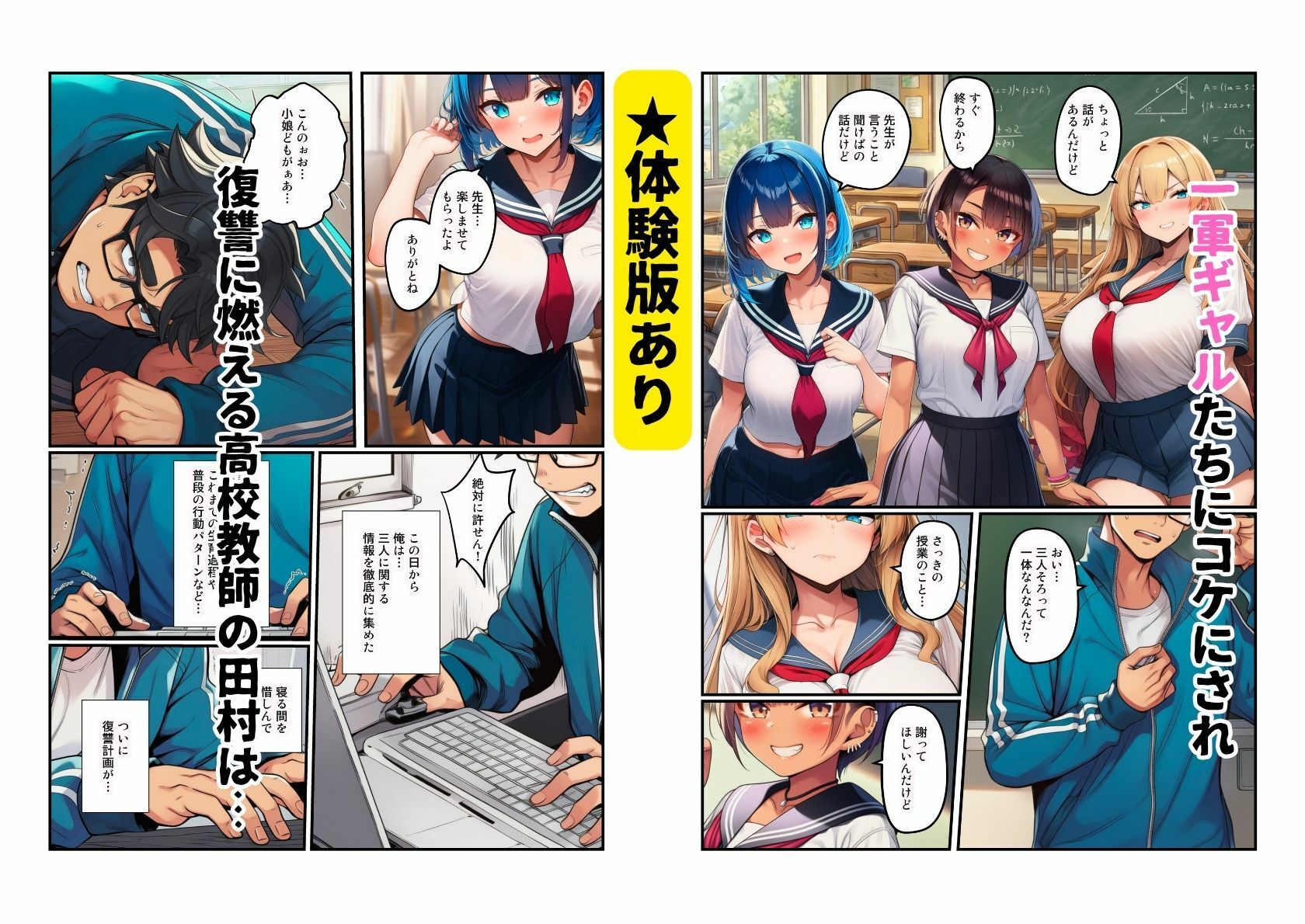 一軍ギャルがパパ活バレた！ 陰キャ教師に脅されて調教SEX 画像1