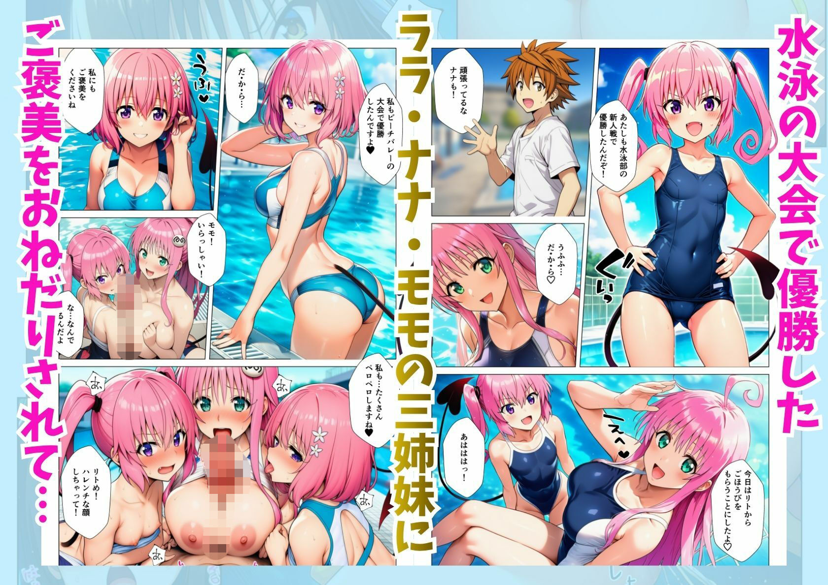 部活コスプレとらぶるハーレム!リトとヒロイン達のエッチな乱交特訓!_8