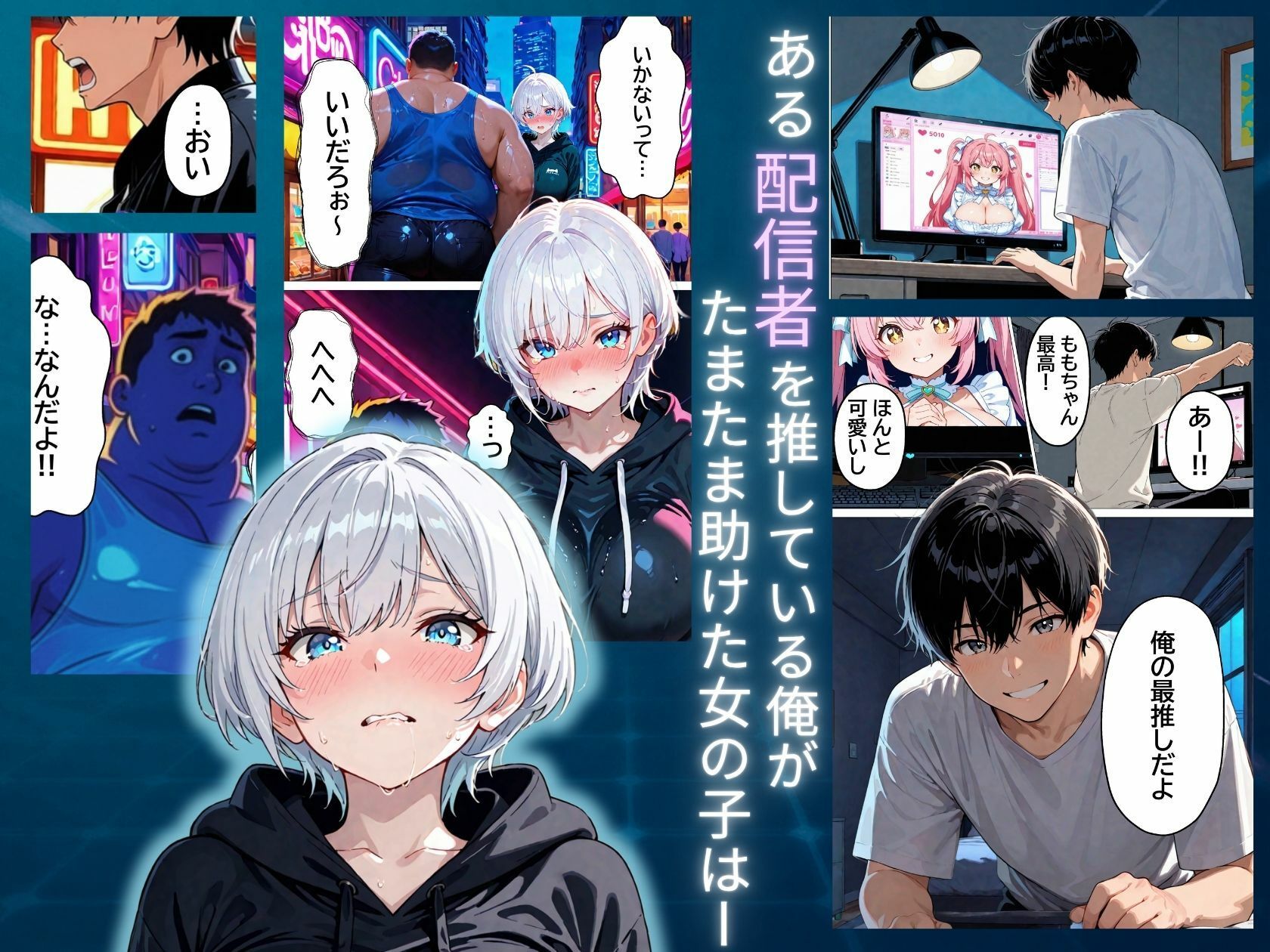 推しじゃない巨乳Vtuberに嫉妬されて朝まで騎乗位で犯●れたら、俺は恋に落ちてしまった 画像1