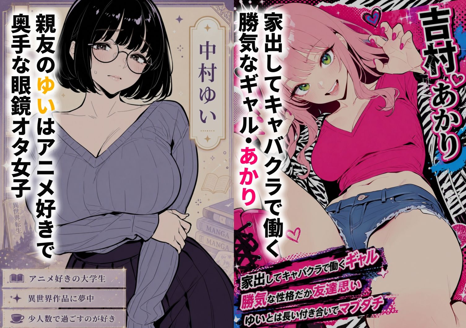 筋肉コスプレ男にハマったキャバ嬢ギャル  親友の地味オタ女子まで誘って3P堕ち 画像1