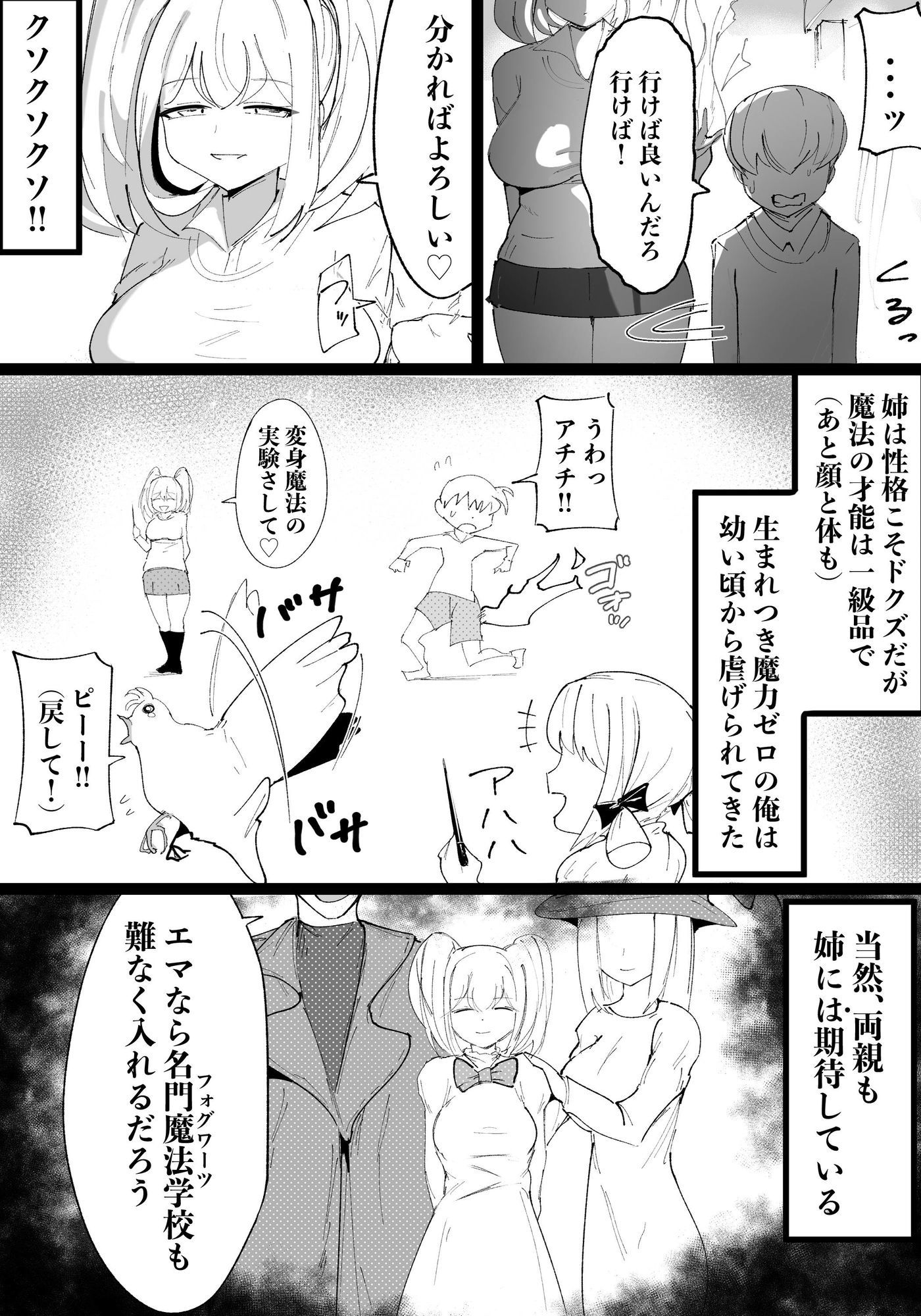 クズ姉をわからせる!〜エリート魔法使い一家・落ちこぼれ君の逆襲〜のサンプル画像8