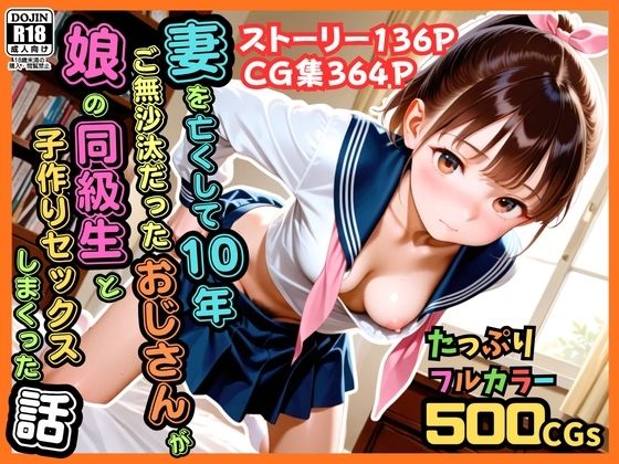 【500枚】妻を亡くして10年ご無沙汰だったおじさんが娘の同級生と子作りセックスしまくった話【女子校生】