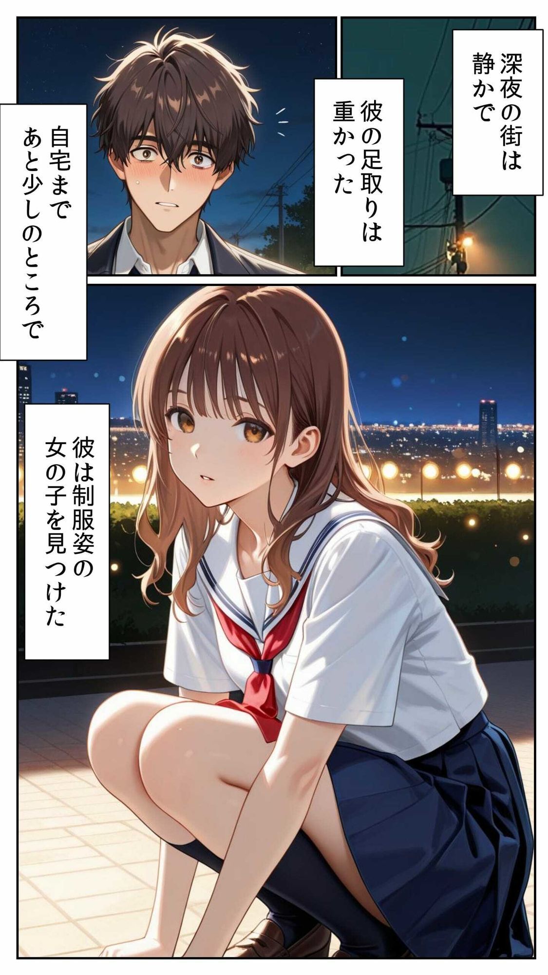 制服の誘惑 〜深夜の過ちと運命の再会〜 画像1