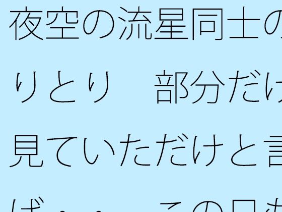夜空の流星同士のやりとり  部分だけを見ていただけと言えば・・  この日もポケットに携えて 画像1