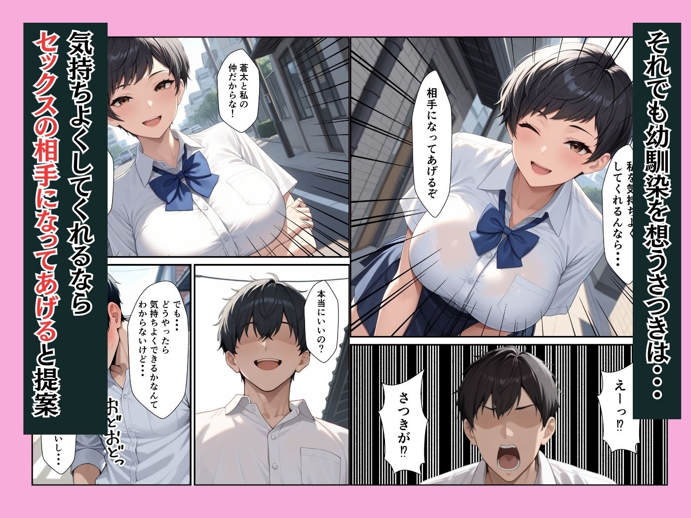ボーイッシュな爆乳幼馴染が童貞の僕に中出しセックスさせてくれた話 画像4