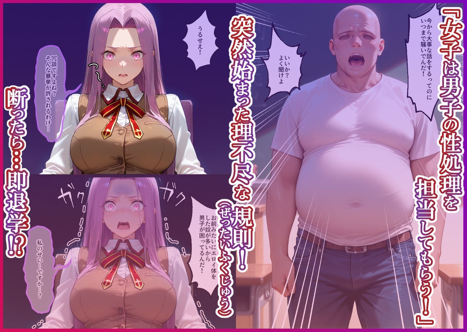 S○Xしないと即退学？ 今日から全員強●性処理部（はーと）中出しでご奉仕ポイント大量GET快楽堕ち凌●学園  フェ〇ト編 サンプル1